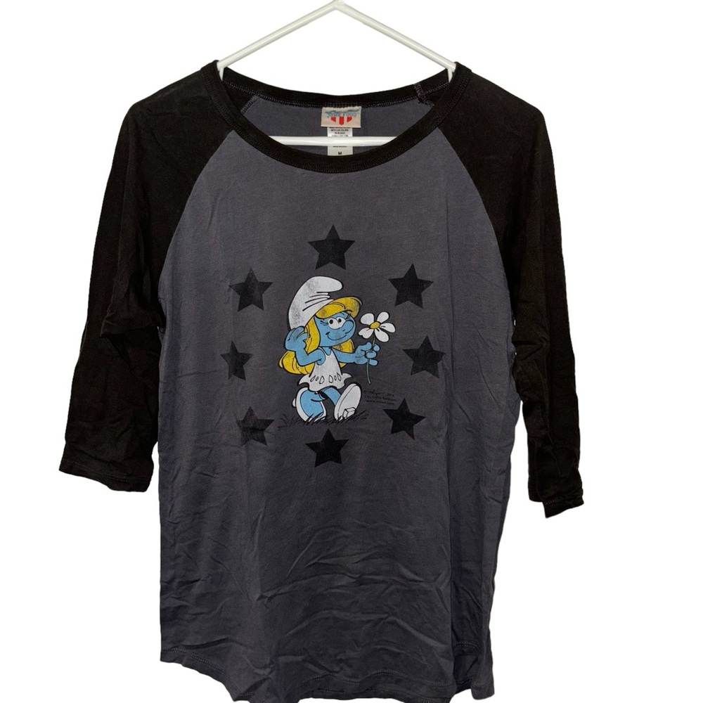 Size M  Classic Smurf Baseball Style T-Shirt